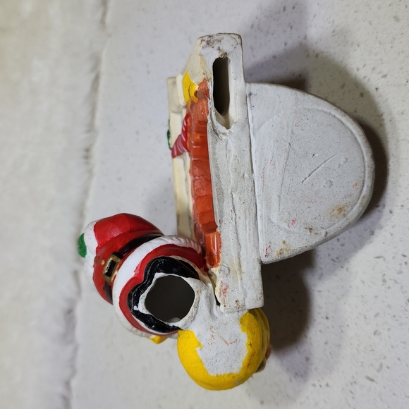 Vintage Porcelain Fireplace with Santa Candle Holder - Picture 4 of 7